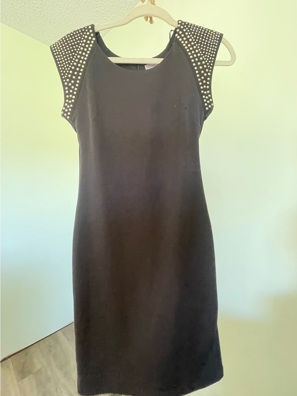 Kismet Black Mini Dress with Studded Cap Sleeves
